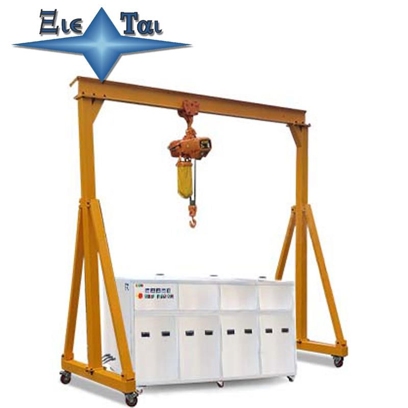 Traveling crane/electric hoist multi-tank ultrasonic cleaning machine