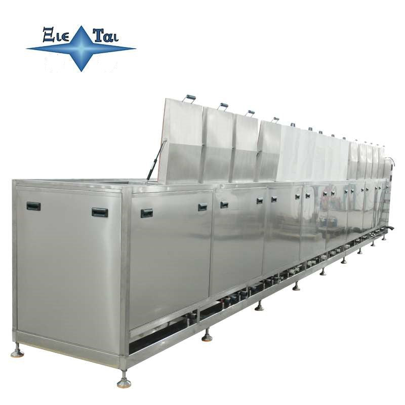 Fourteen tank ultrasonic cleaning machine