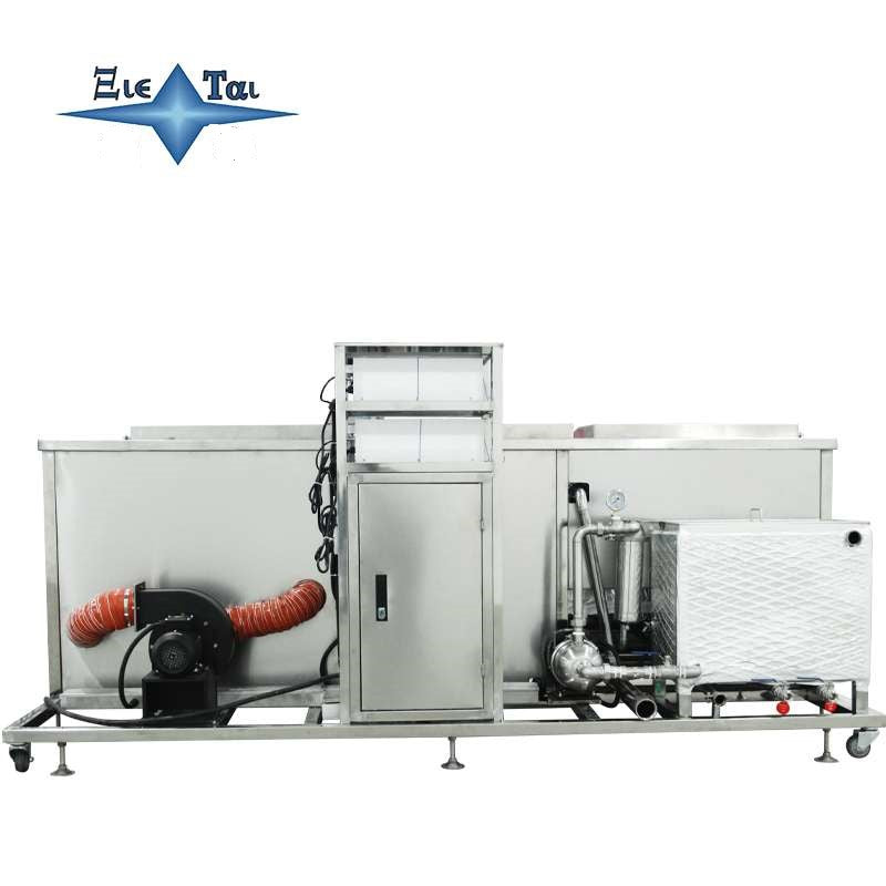 Three-slot ultrasonic cleaning machine with filter, rinse and dry