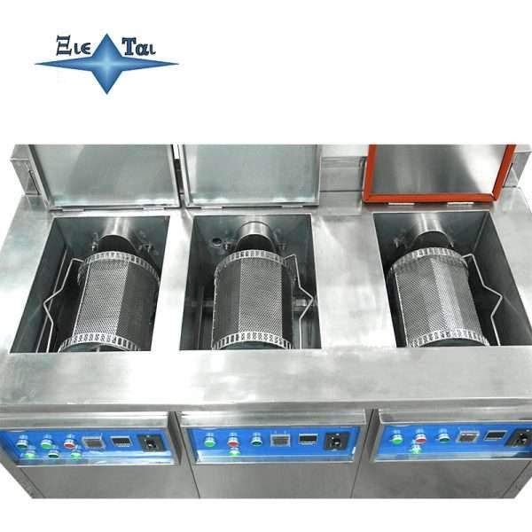 Three-tank drum ultrasonic cleaning machine