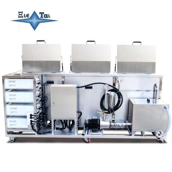 Three tank ultrasonic cleaning machine